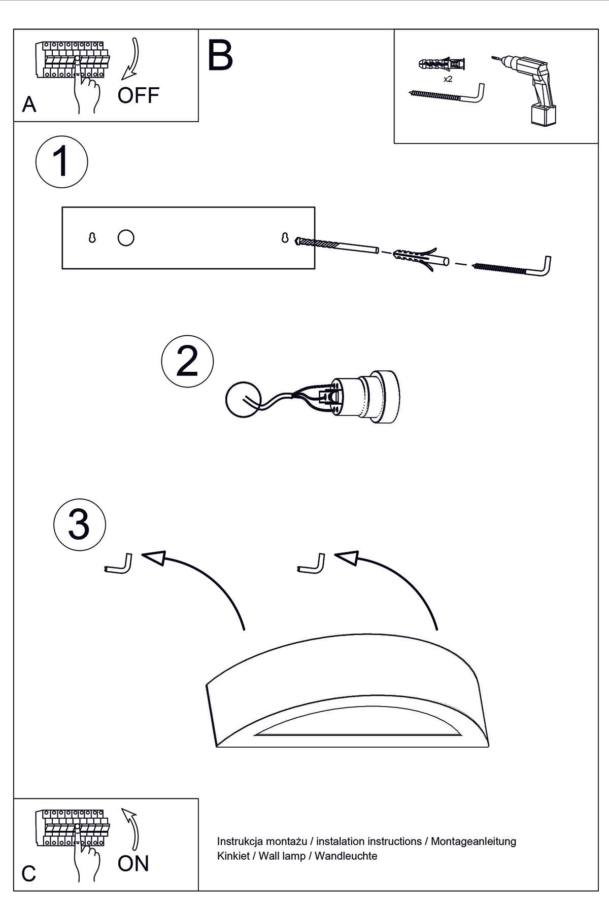 Wall lamp ceramic ATENA