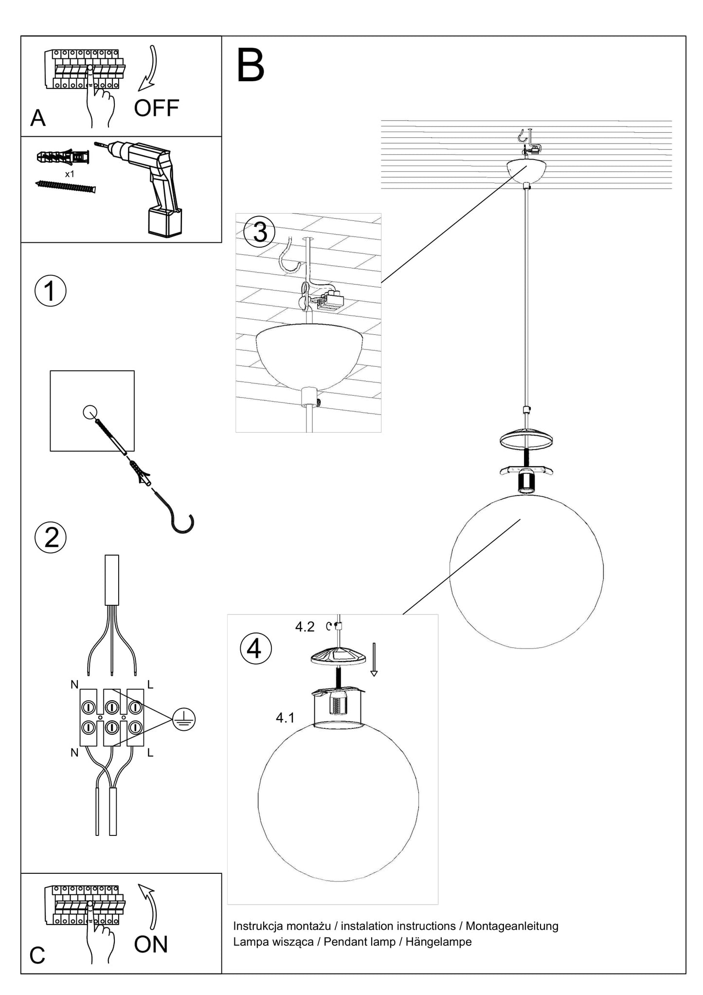 Pendant lamp UGO 20