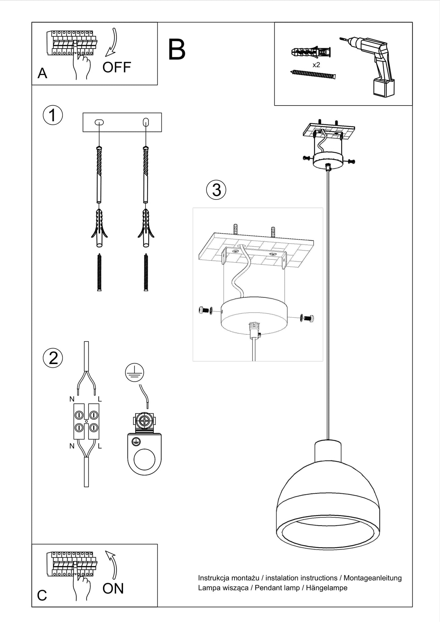 Pendant lamp DAMASO