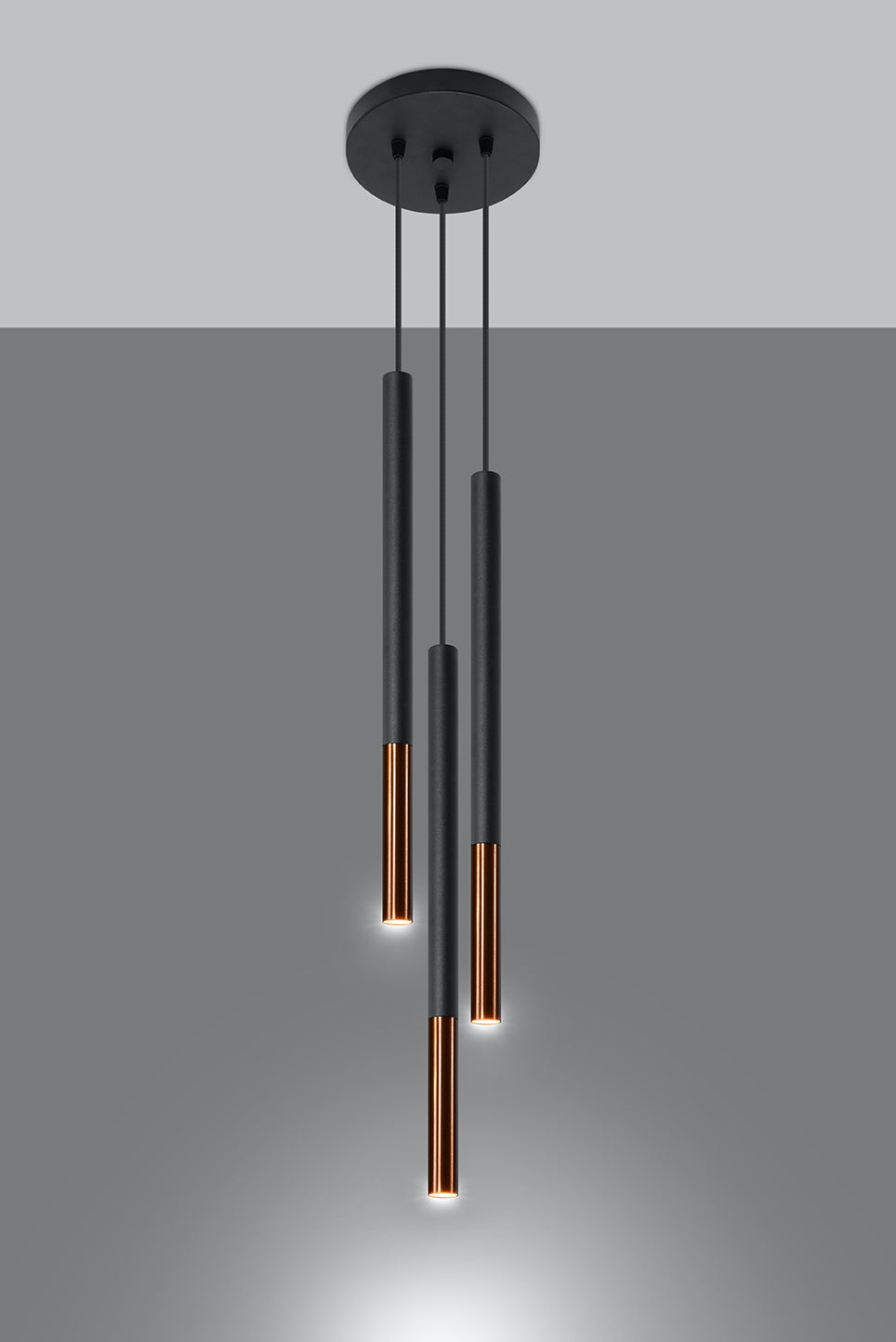 Pendant lamp MOZAICA 3P black/copper