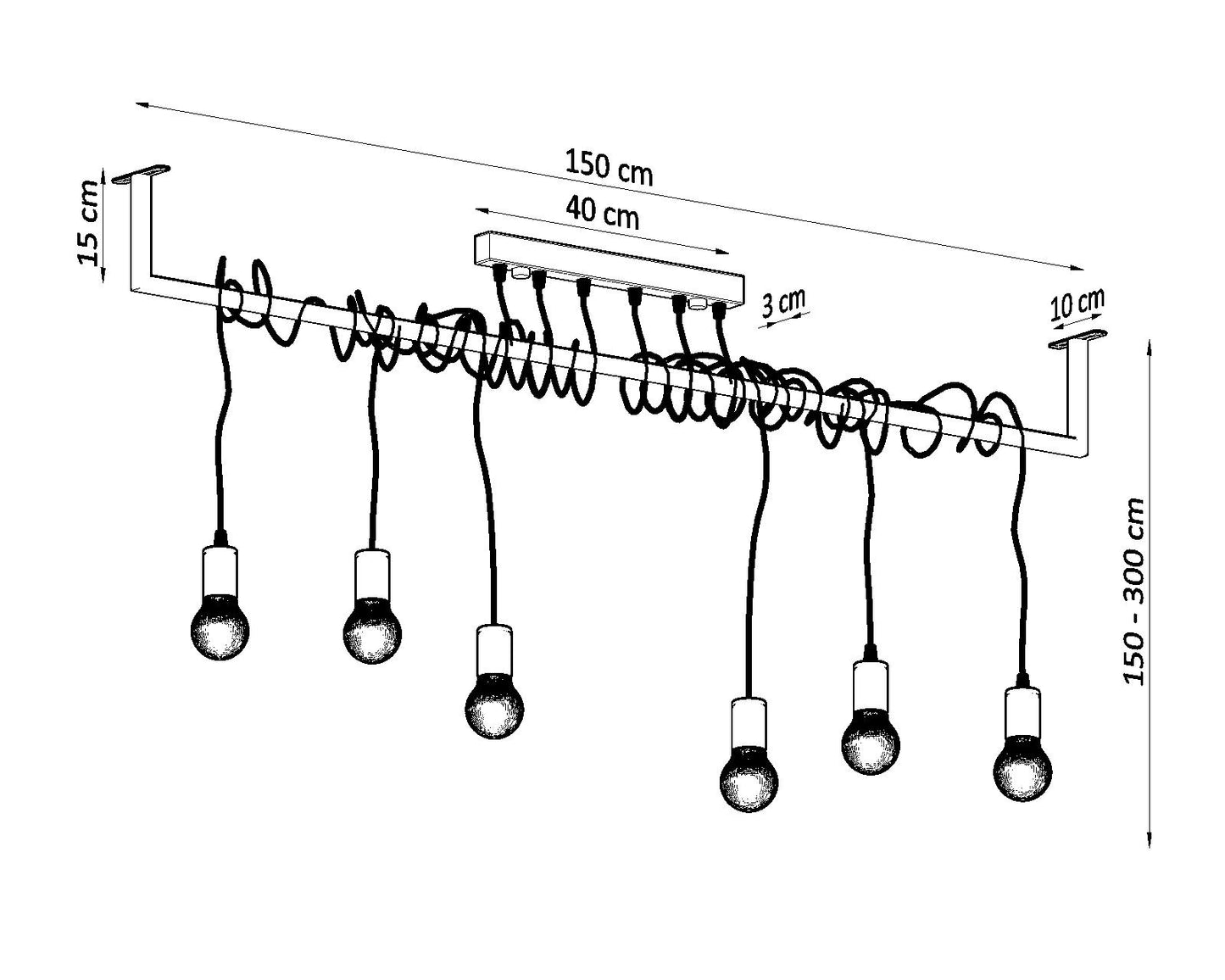 Chandelier SALAMANCA 6 black