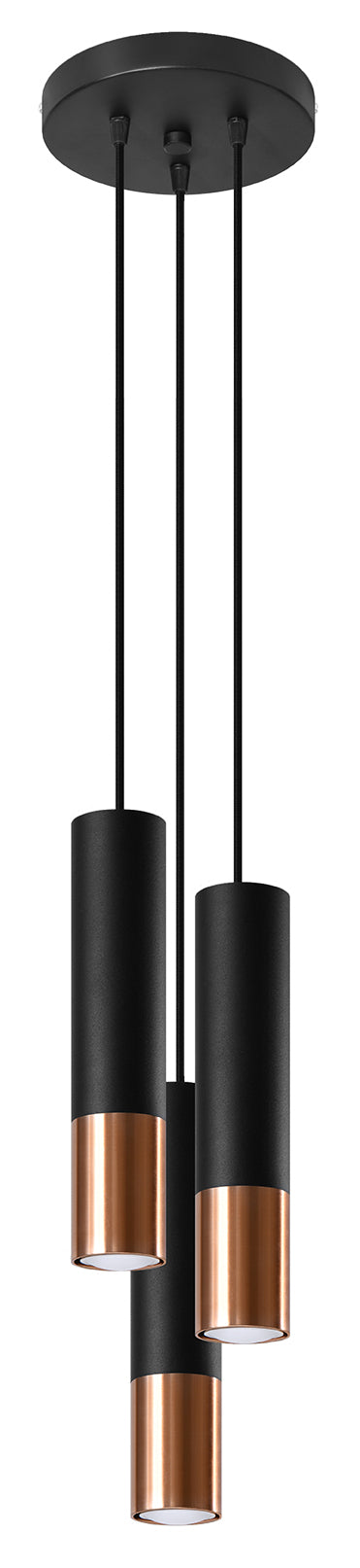 Pendant lamp LOOPEZ 3P black/copper