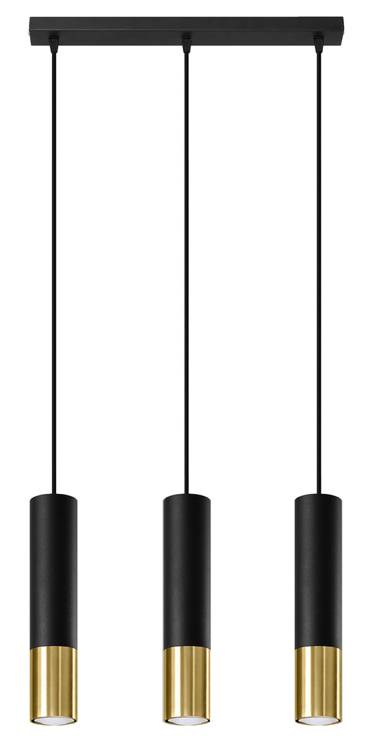 Pendant lamp LOOPEZ 3L black/golden