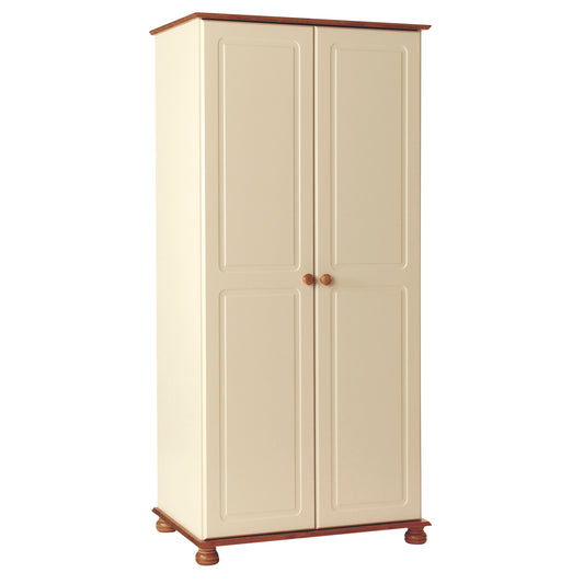 Copenhagen  2 Door Wardrobe in Creme/Pine