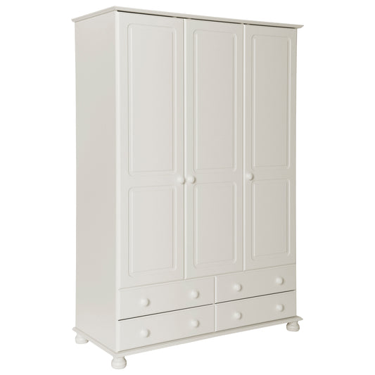 Copenhagen  3 Door 4 Drawer Wardrobe in White