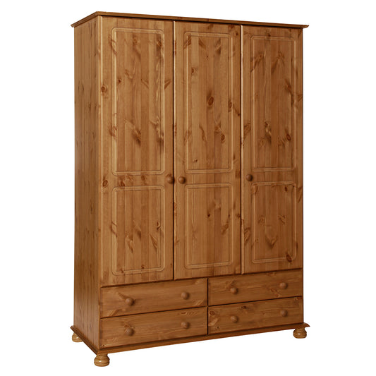 Copenhagen  3 Door 4 Drawer Wardrobe in Pine