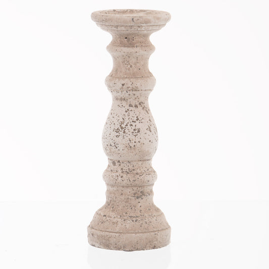 Small Stone Ceramic Column Candle Holder