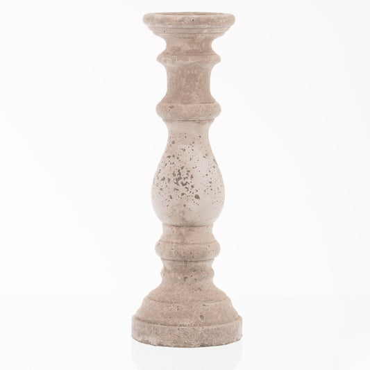 Large Stone Ceramic Column Candle Holder