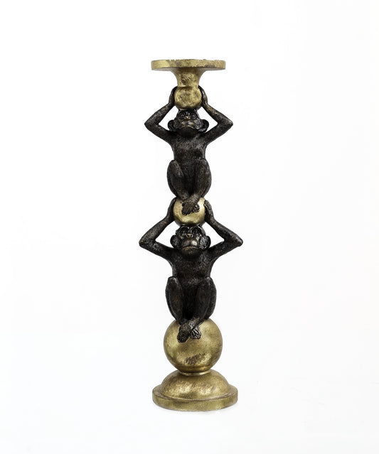 Double Monkey Candle Holder