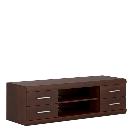 Imperial  Wide 4 Drawer TV Cabinet in Dark Mahogany Melamine