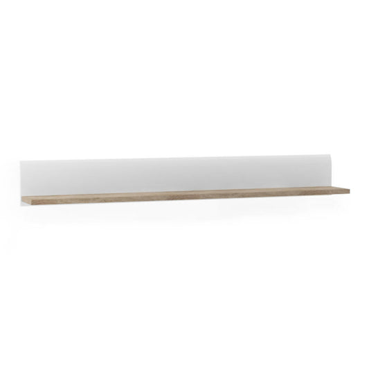 Chelsea  Wall Shelf in White with Oak Trim