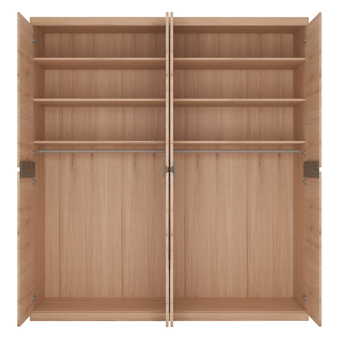 Kensington  4 Door Wardrobe with 2 Mirror doors in Oak