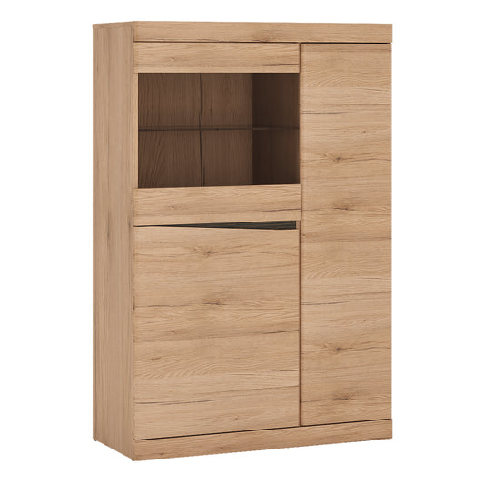 Kensington  3 Door Glazed Cabinet in Oak