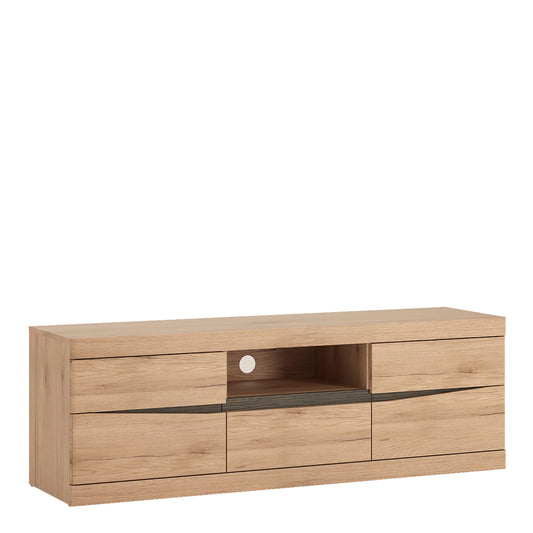 Kensington  2 Door 1 Drawer Wide TV Cabinet in Oak