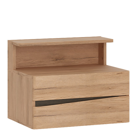 Kensington  2 Drawer Bedside Cabinet RH Drawer (wall fixing) in Oak