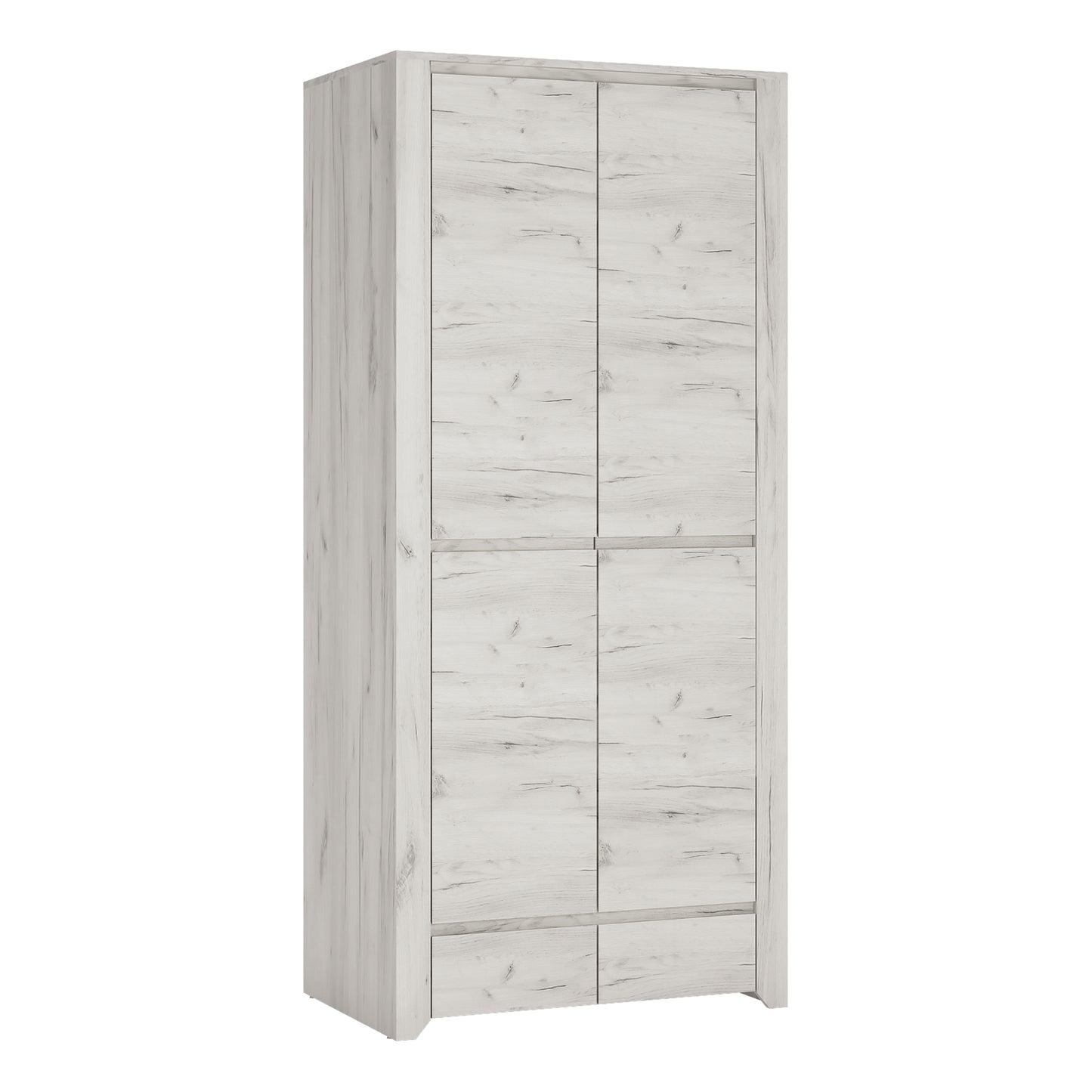 Angel  2 Door 2 Drawer Fitted Wardrobe in White Craft Oak