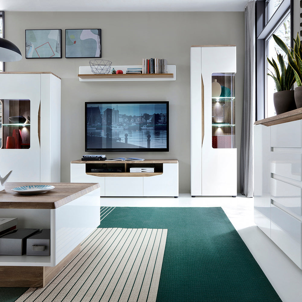 Toledo  coffee table in White and Oak