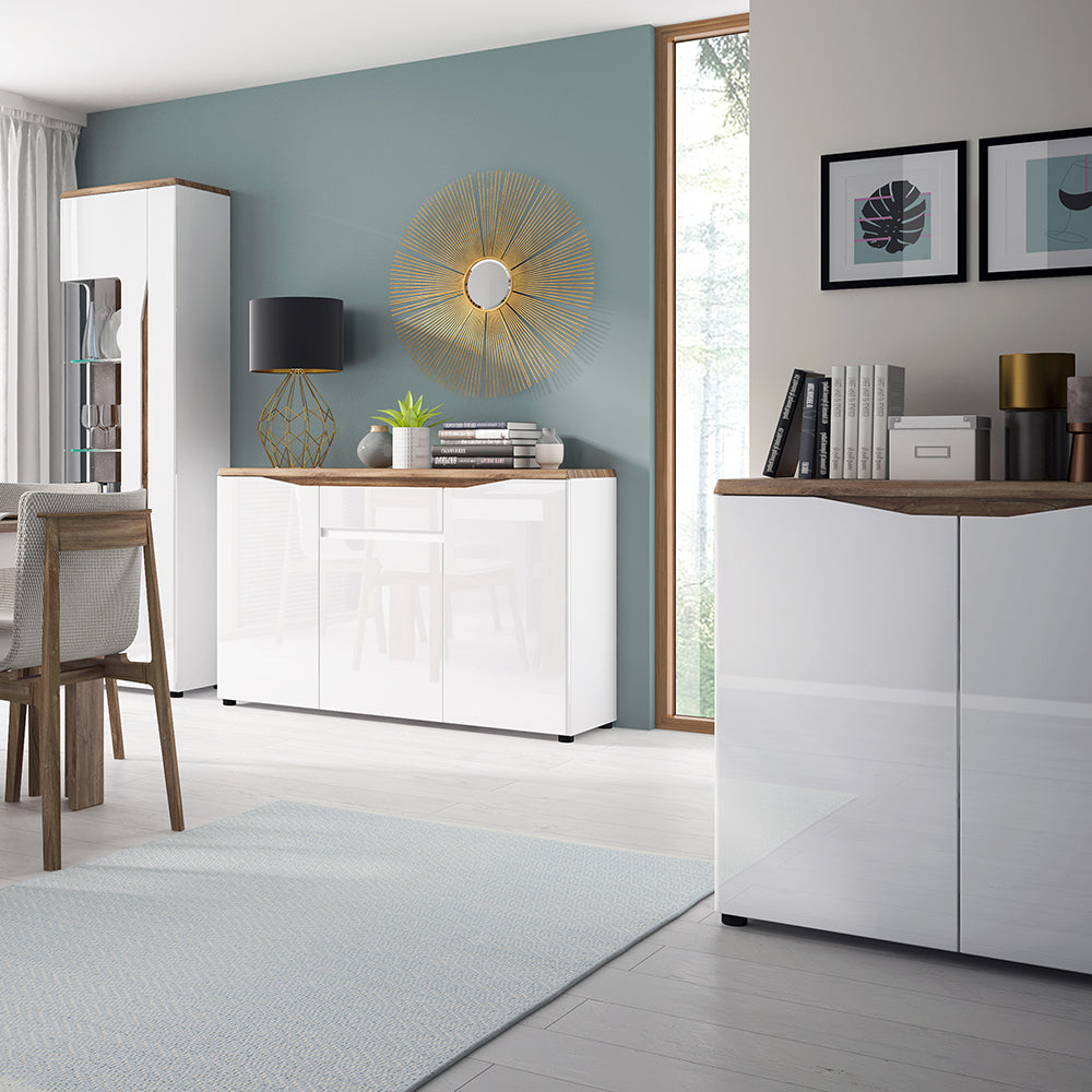 Toledo  extending dining table in White and Oak