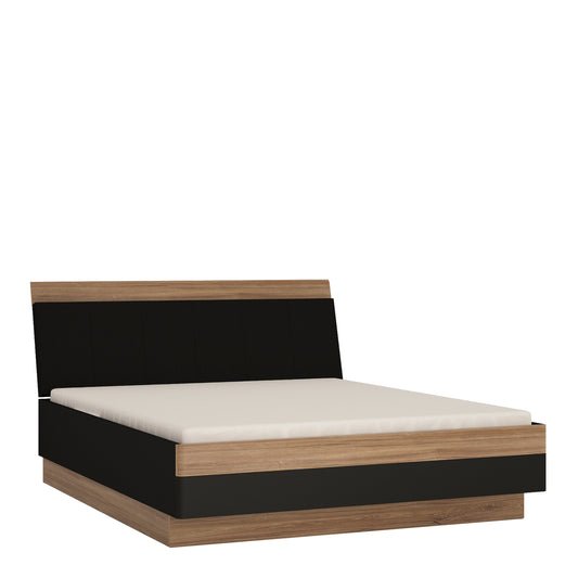 Monaco  160 cm king size bed in Oak and Black