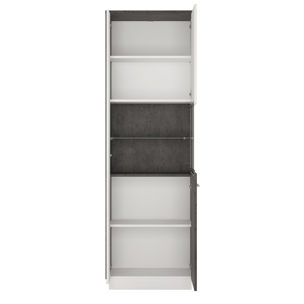 Zingaro  Tall display cabinet (RH) in Grey and White