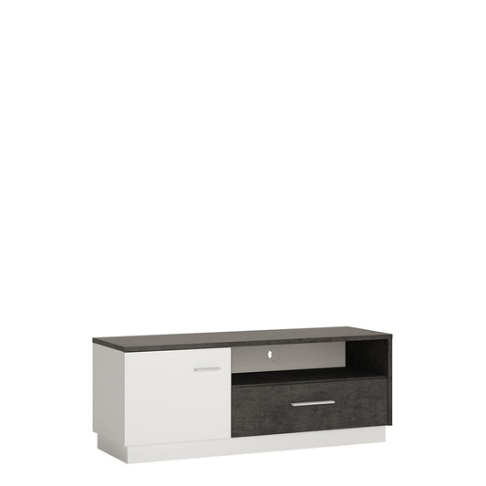 Zingaro  1 door 1 drawer TV cabinet in Grey and White