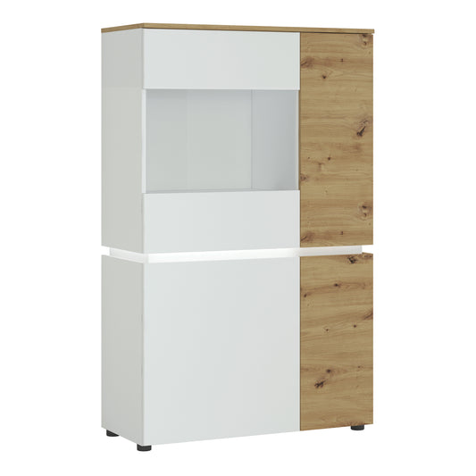 Luci Bright Luci 4 door low display cabinet (including LED lighting) in White and Oak