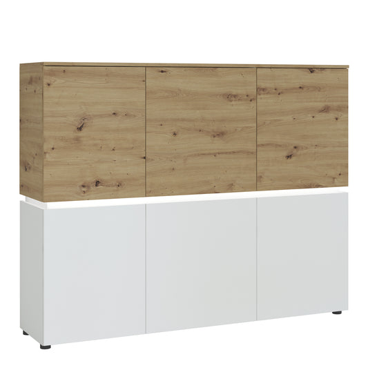 Luci Bright Luci 6 door cabinet (including LED lighting) in White and Oak