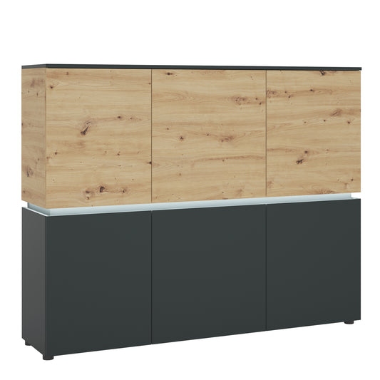 Luci Dark Luci 6 door cabinet (including LED lighting) in Platinum and Oak