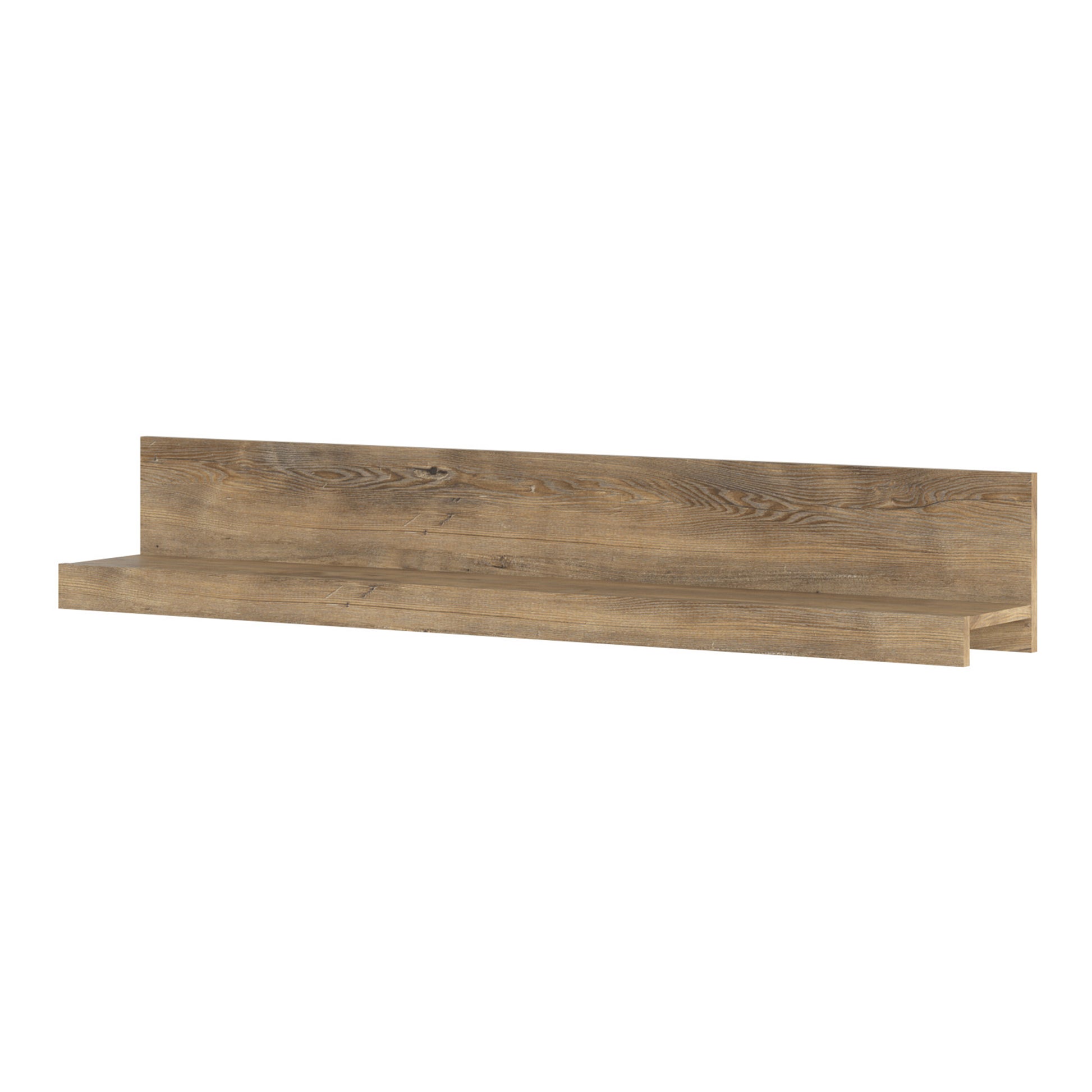 Rapallo  135 cm wide wall shelf in Chestnut and Matera Grey