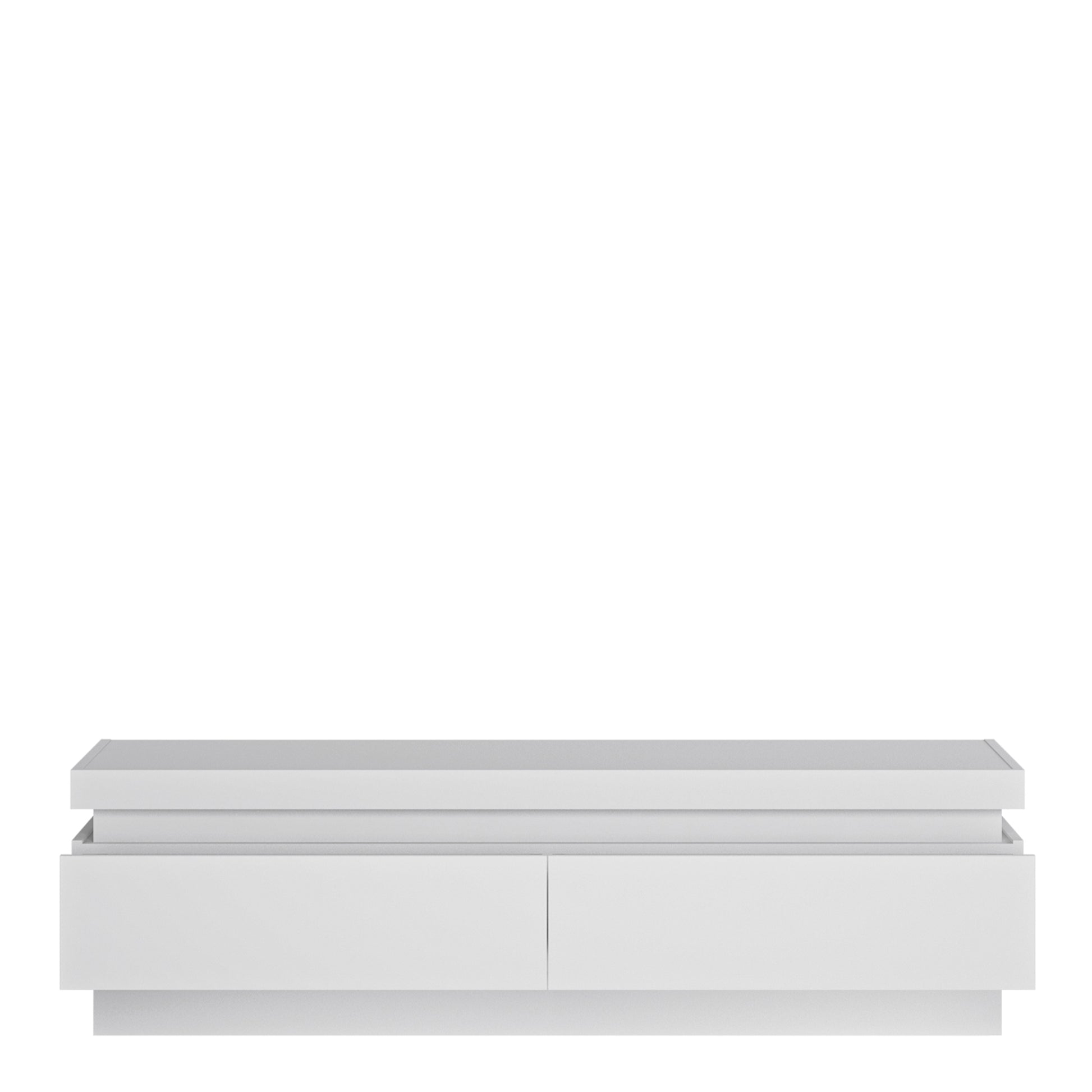 Lyon  2 drawer TV cabinet (including LED lighting) in White and High Gloss