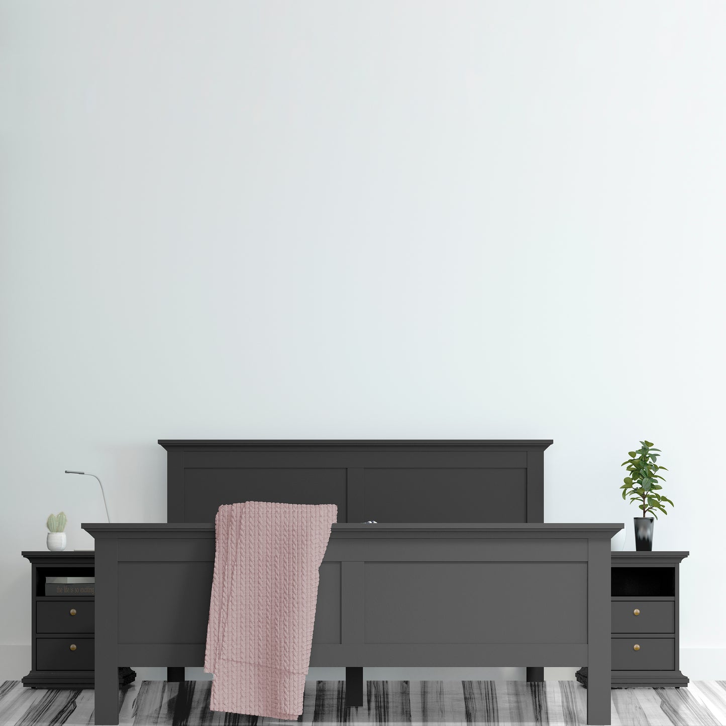 Paris  Super King Bed (180 x 200) in Matt Grey