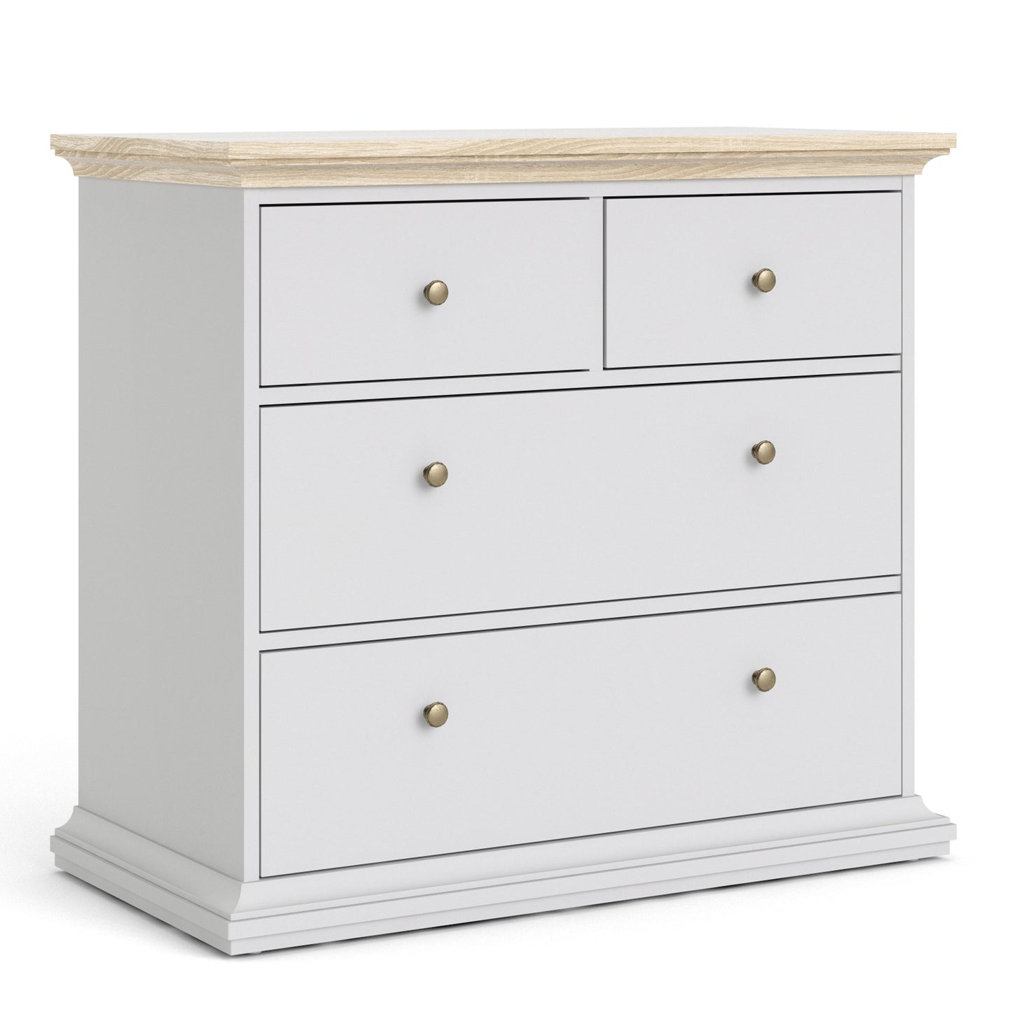 Paris  Chest of 4 Drawers in White and Oak