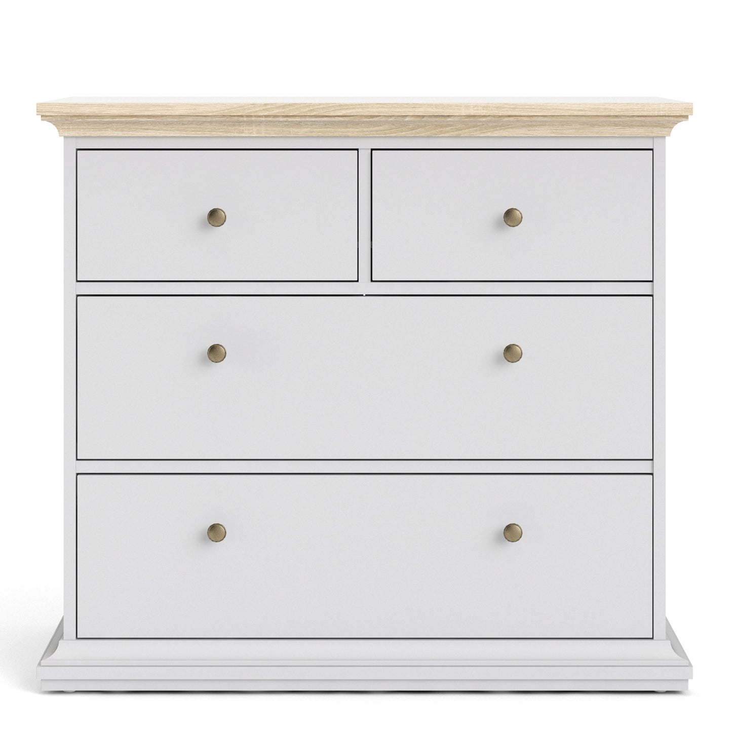 Paris  Chest of 4 Drawers in White and Oak