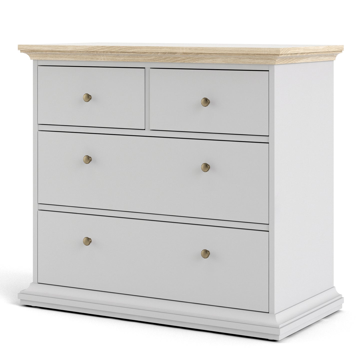 Paris  Chest of 4 Drawers in White and Oak