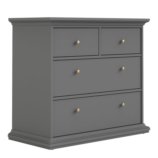 Paris  Chest of 4 Drawers in Matt Grey