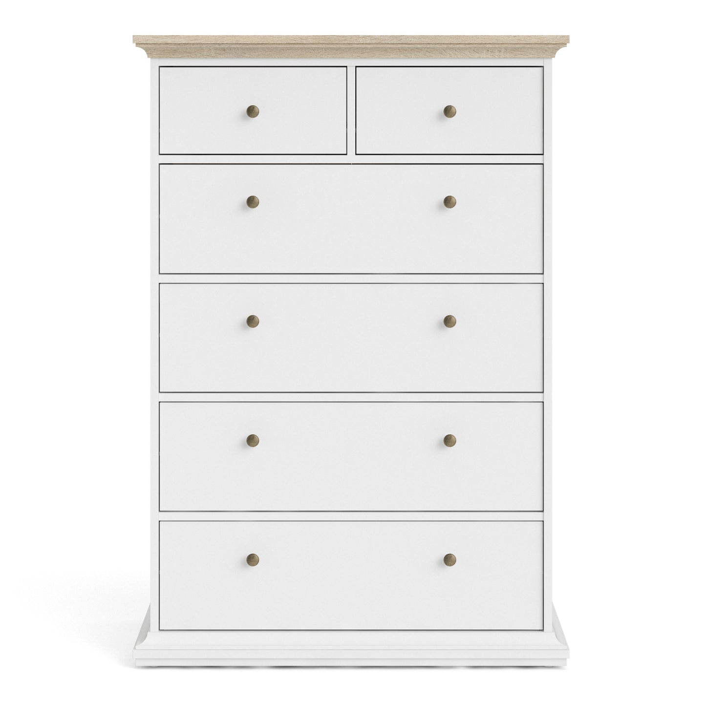 Paris  Chest of 6 Drawers in White and Oak