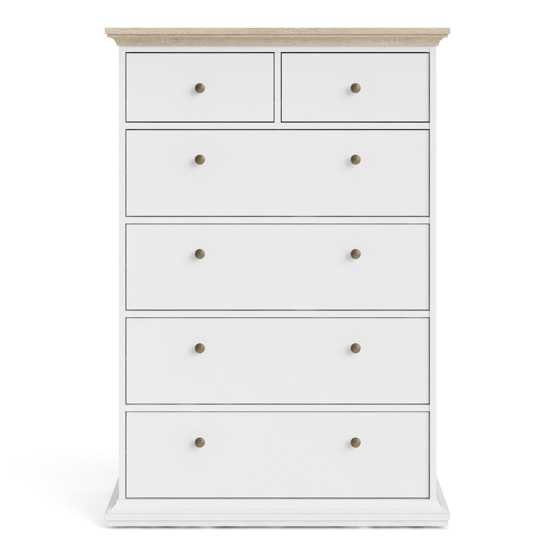 Paris  Chest of 6 Drawers in White and Oak