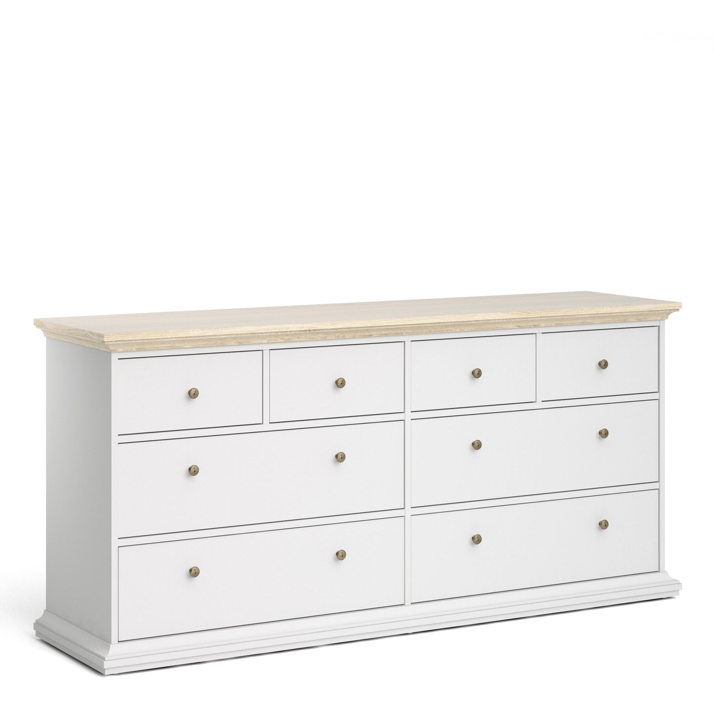 Paris  Chest of 8 Drawers in White and Oak