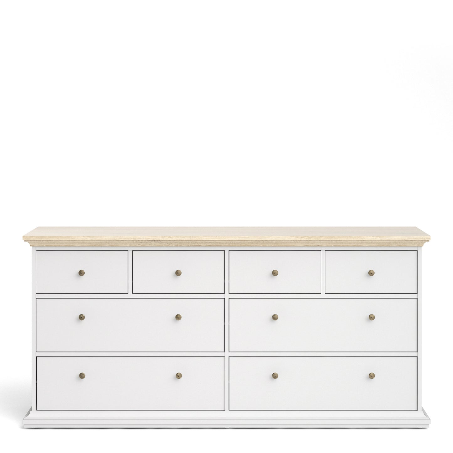 Paris  Chest of 8 Drawers in White and Oak