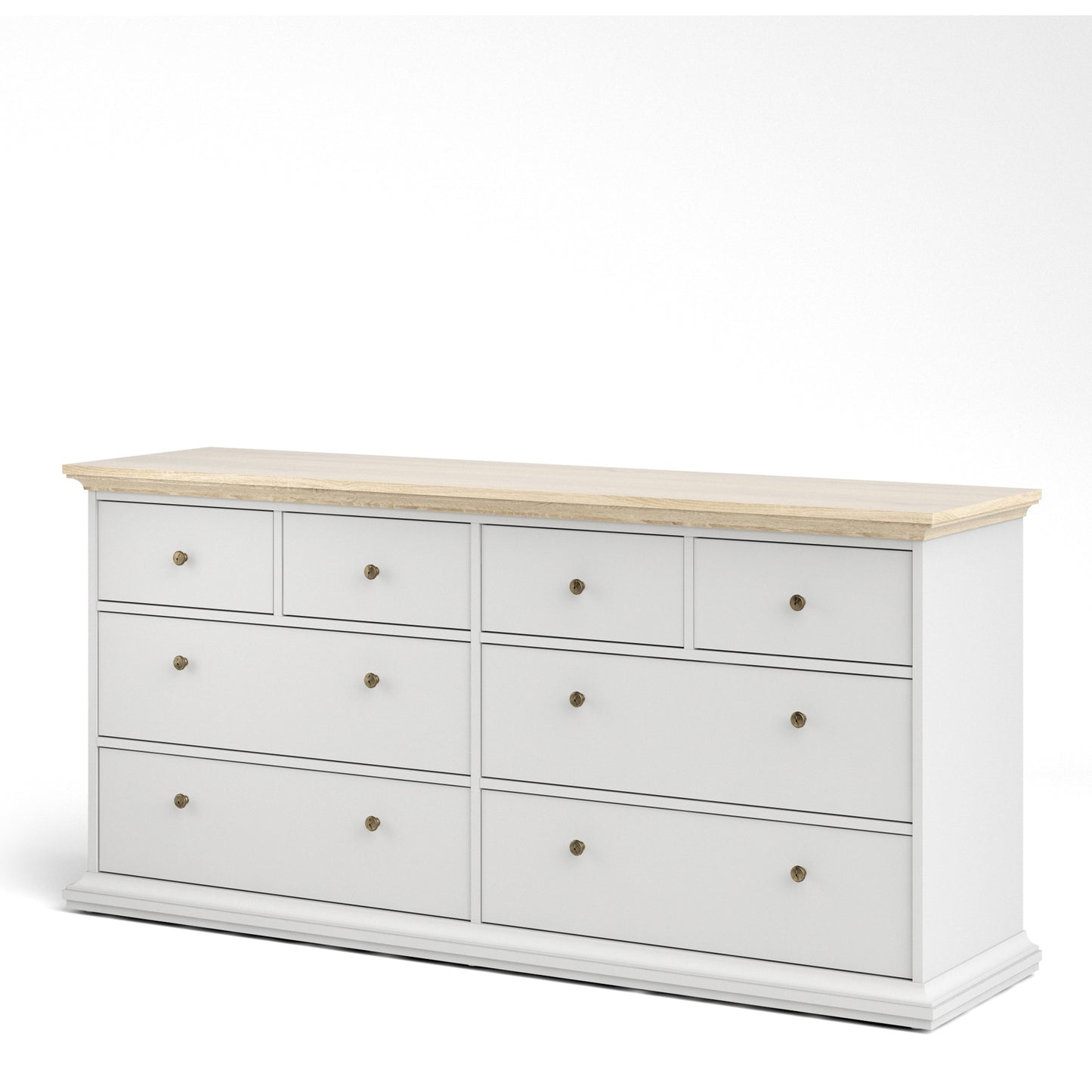 Paris  Chest of 8 Drawers in White and Oak