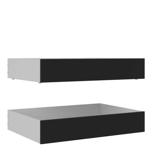 Naia  Set of 2 Underbed Drawers (for Single or Double beds) in Black Matt