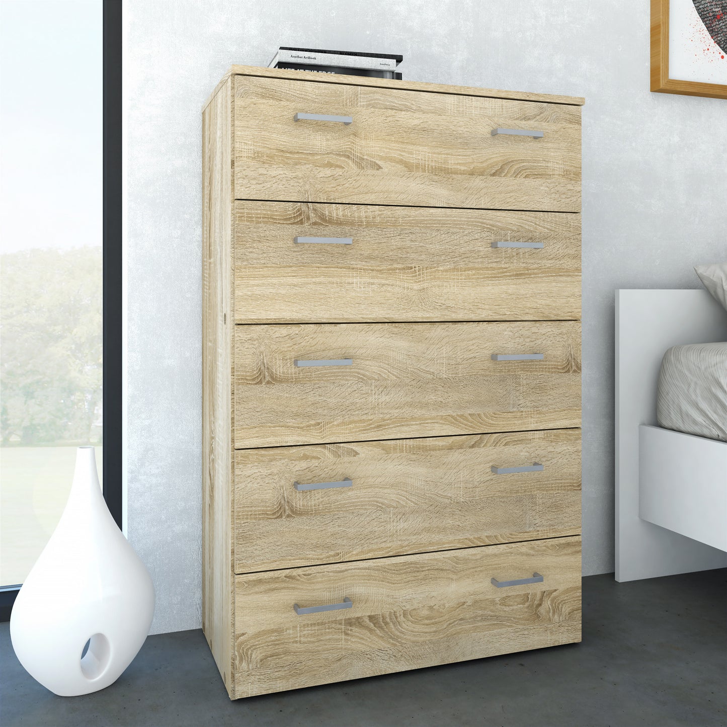 Space  Chest of 5 Drawers in Oak