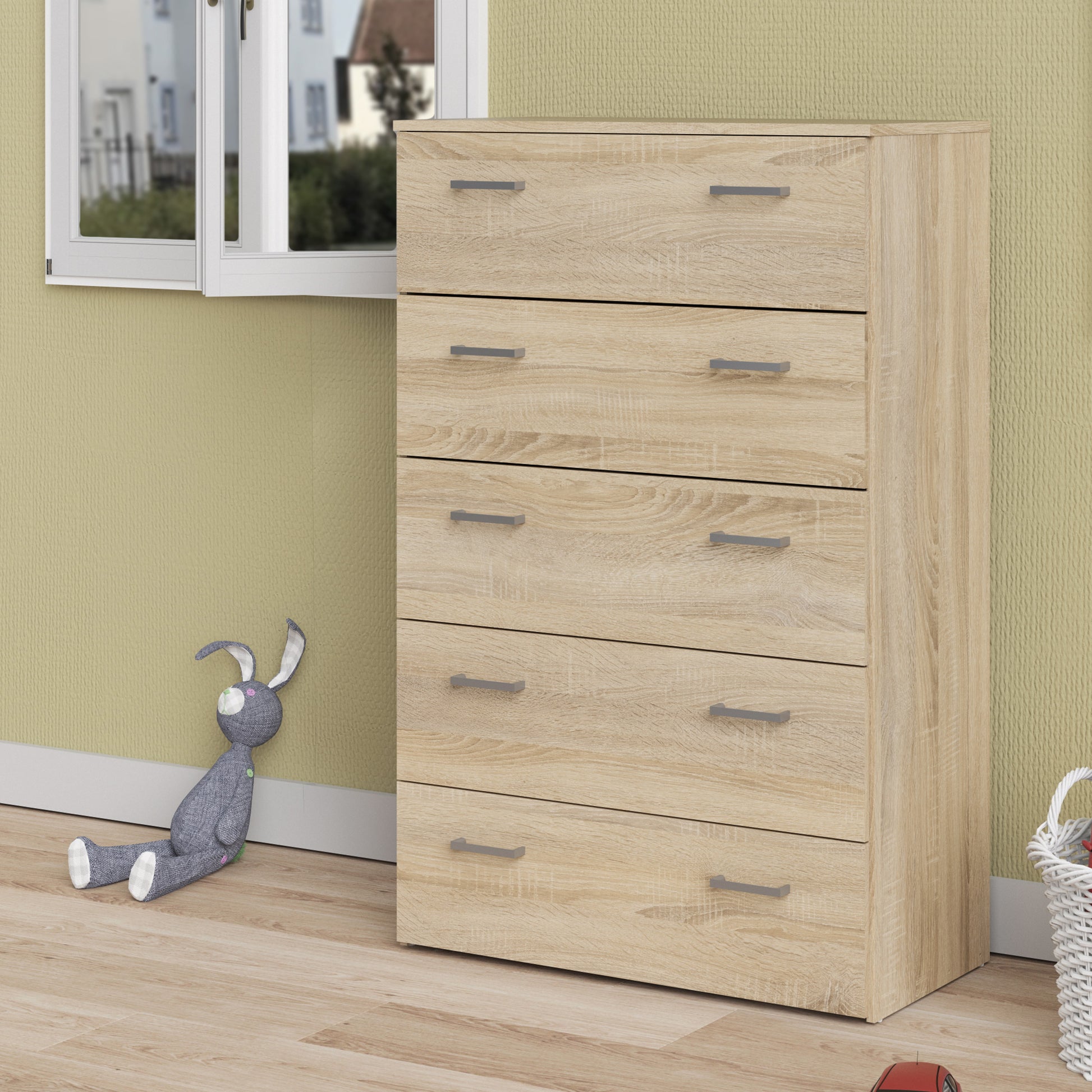 Space  Chest of 5 Drawers in Oak