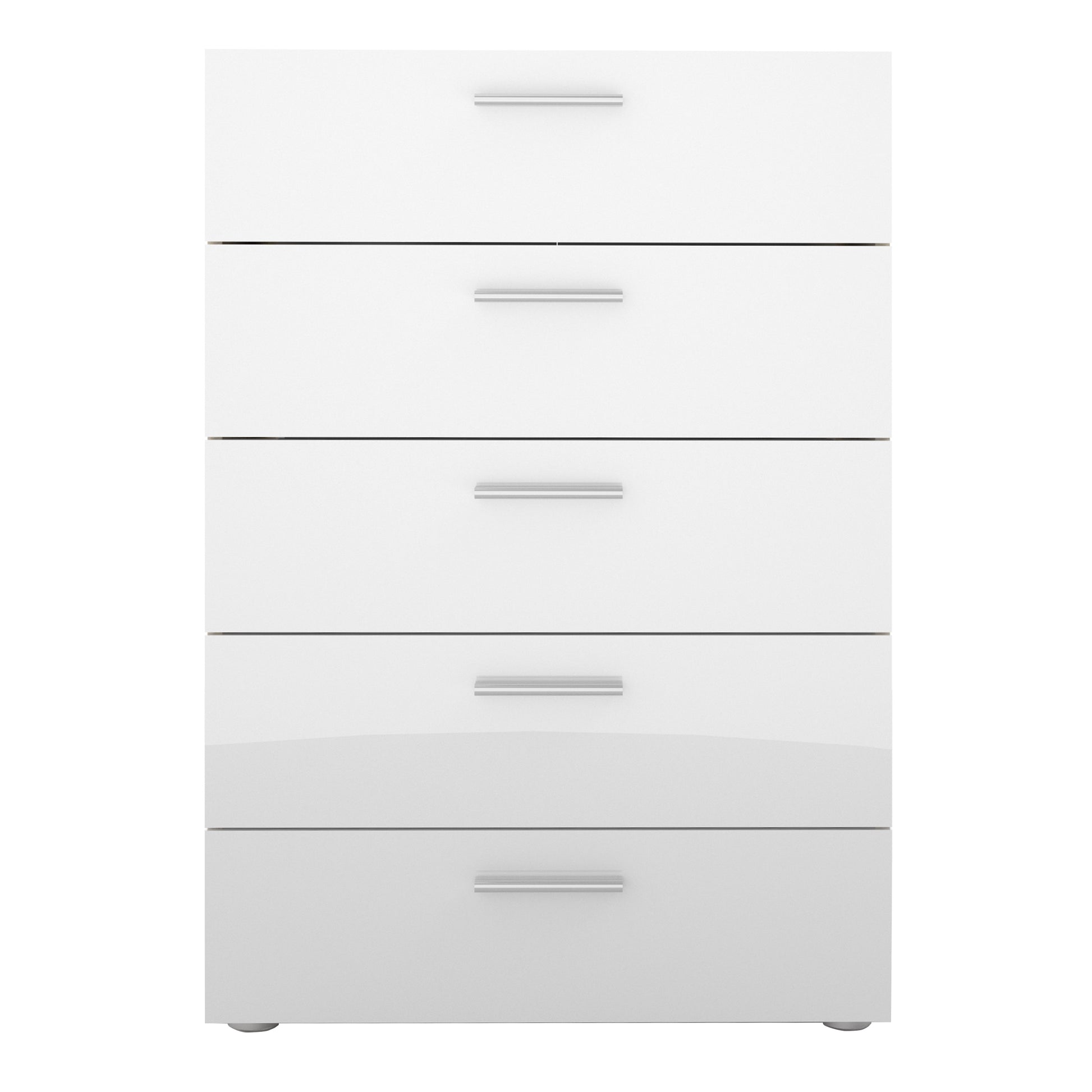 Pepe  Chest of 5 Drawers in Oak with White High Gloss