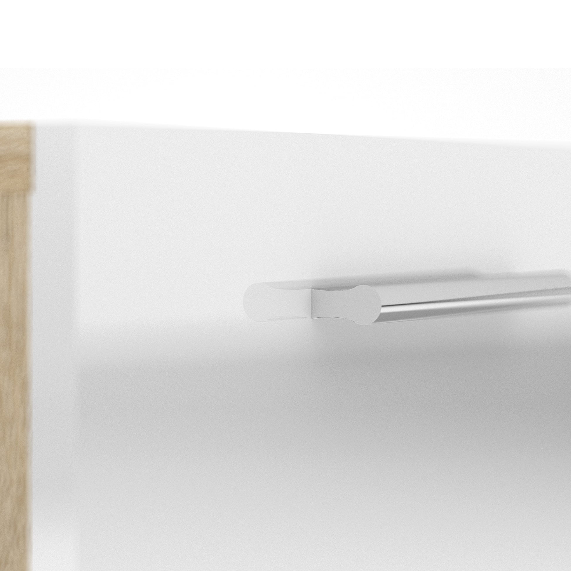 Pepe  Chest of 5 Drawers in Oak with White High Gloss