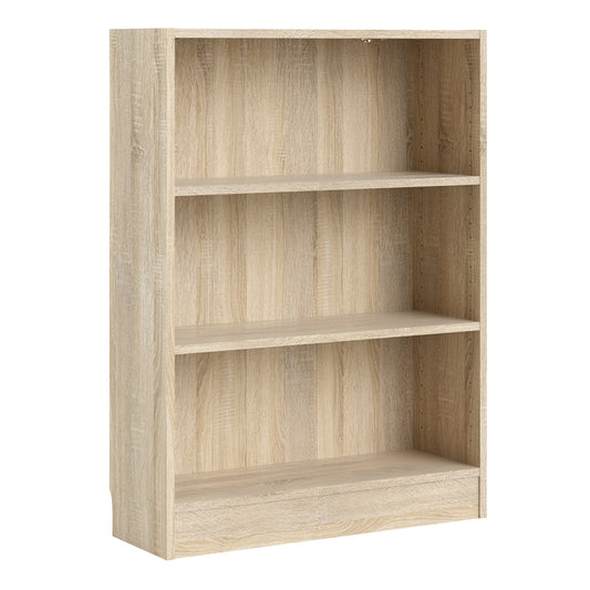 Basic  Low Wide Bookcase (2 Shelves) in Oak