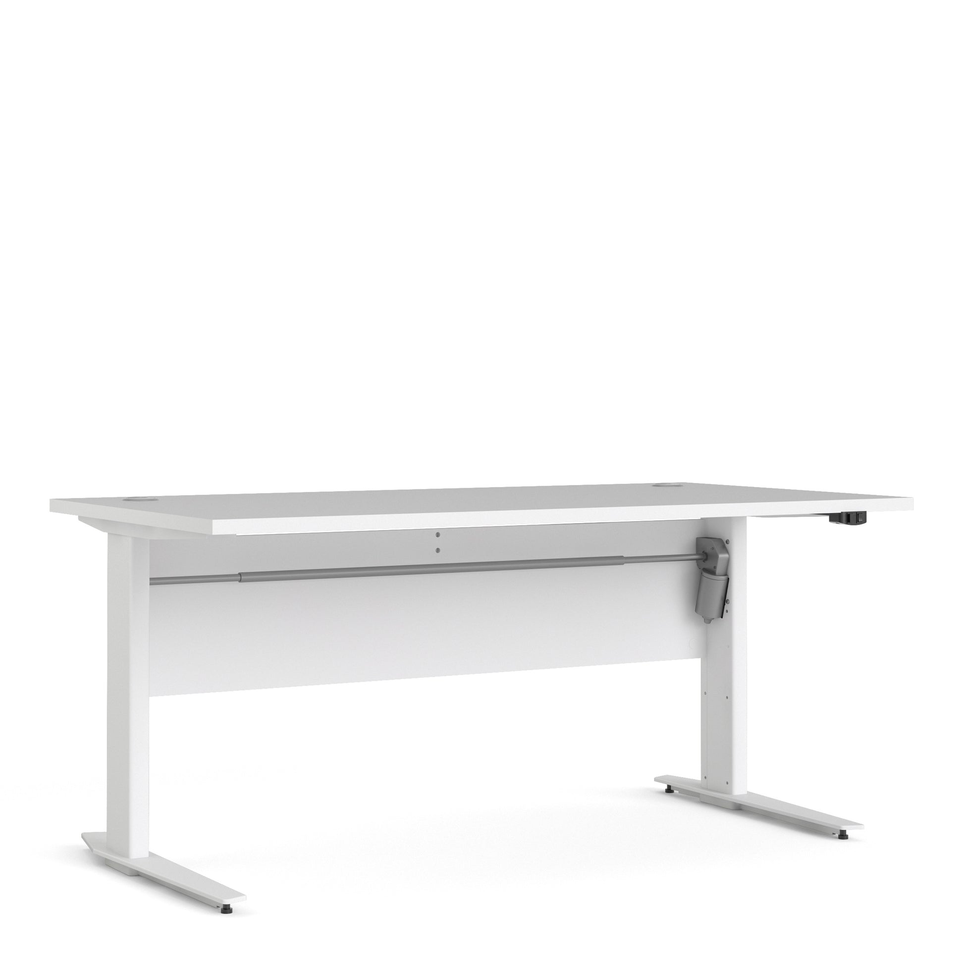 Prima  Desk 150 cm in White with Height adjustable legs with electric control in White