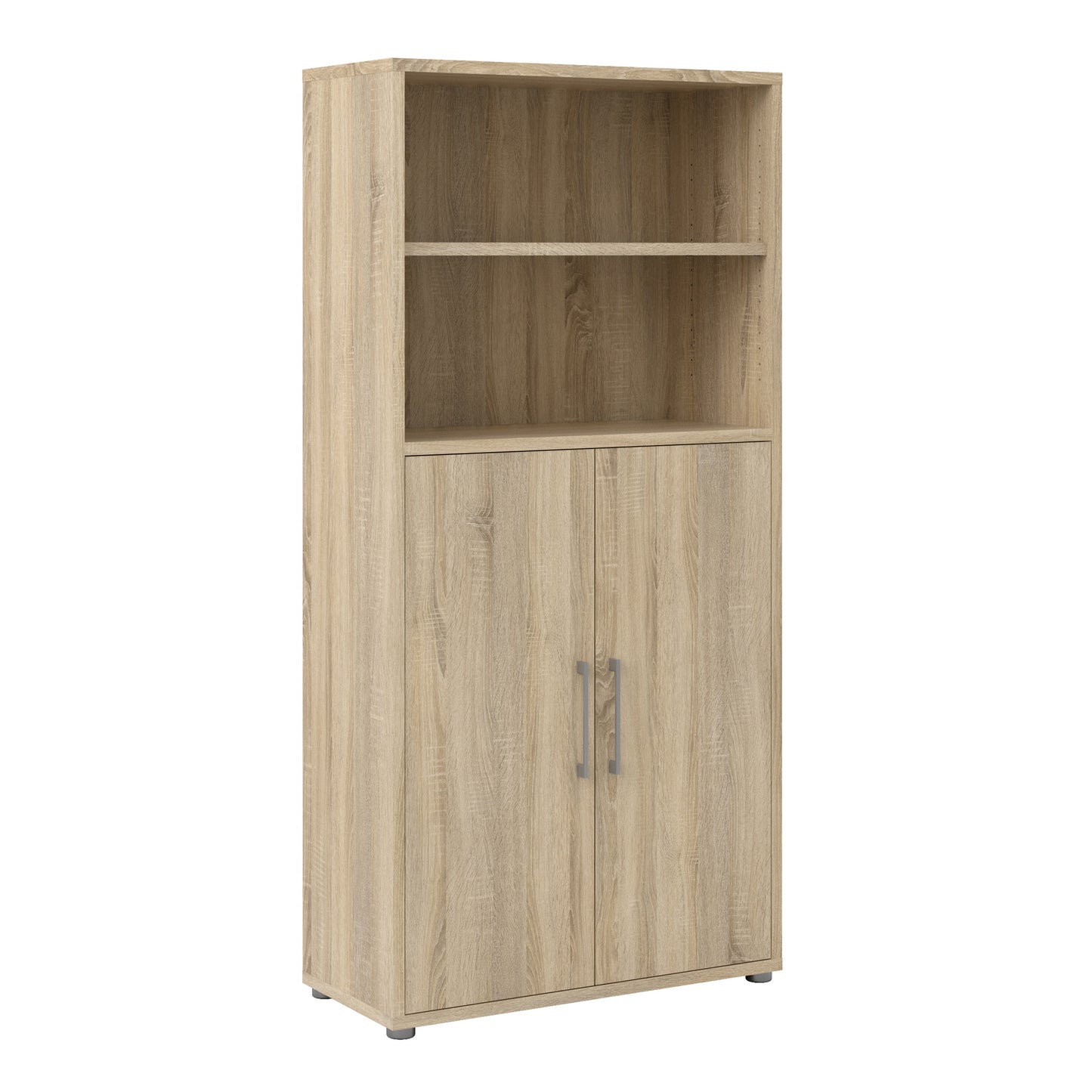 Prima  Bookcase 4 Shelves with 2 Doors in Oak