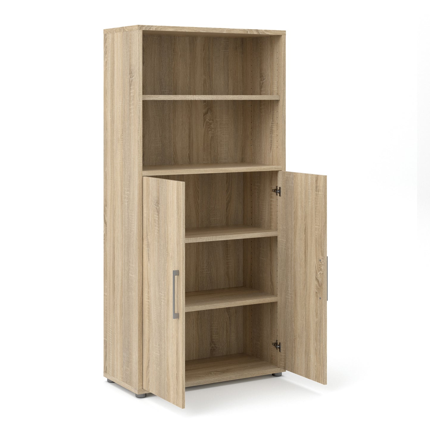 Prima  Bookcase 4 Shelves with 2 Doors in Oak