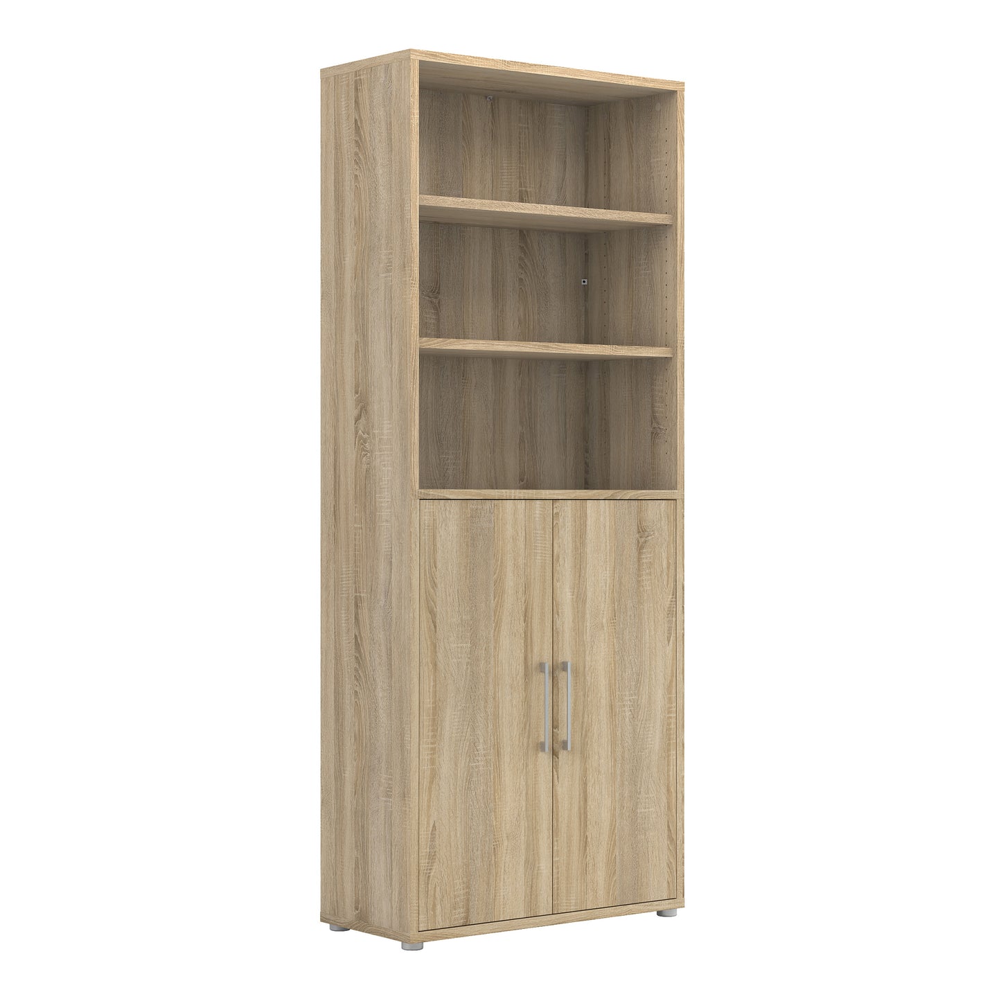 Prima  Bookcase 5 Shelves with 2 Doors in Oak